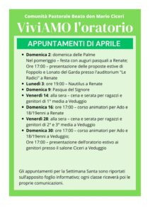 ViviAMO l'Oratorio ad Aprile